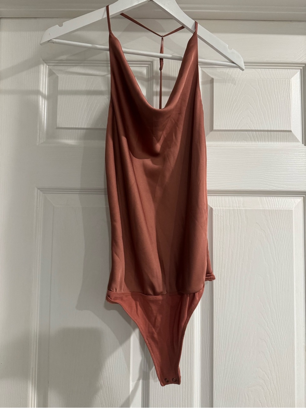 Abercrombie & Fitch Rust Brown Cowl Neck Bodysuit